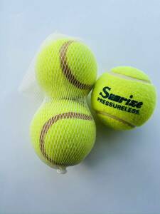 sunrise 硬式 テニスボール プレッシャーレス 3球(内1つ開封済み) イエロー 用途硬式 タイプノンプレッシャーボール