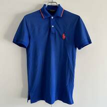 POLO GOLF RALPH LAUREN ポロゴルフ ラルフローレン ドライポロシャツ XS メッシュ ブルー_画像2