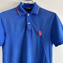 POLO GOLF RALPH LAUREN ポロゴルフ ラルフローレン ドライポロシャツ XS メッシュ ブルー_画像1