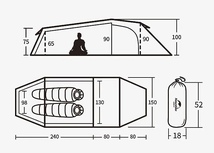 Naturehike(ネイチャーハイク) 2人用 OPALUS 2トンネルテント 中古_画像7