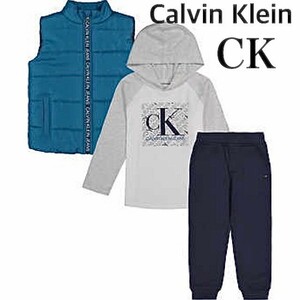 CK キッズ カルバン クライン Calvin Klein ボーイズ ダウンジャケット ダウンベスト パーカー パンツ ボトム 三点set 新品 子供 ブランド