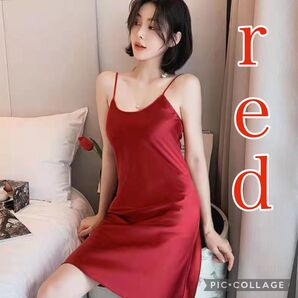 ベビードール セクシーランジェリー キャミソール ワンピース パジャマ ルームウェア ネグリジェ ナイトウェア red
