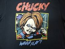 新品未使用！ チャイルドプレイ チャッキー Tシャツ Ｌサイズ ブラック 黒 半袖 カットソー CHUCKY CHILD PLAY_画像2