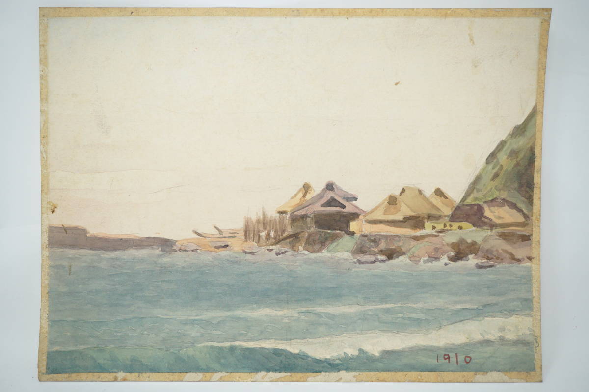 Оригинал, ручной росписью, подписано, 1910, аутентичный, винтаж, 0915D7, произведение искусства, Рисование, другие