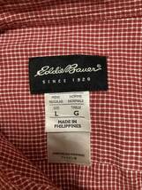 eddie-bauer エディーバウアー　チェック柄　ボタンダウンシャツ　長袖シャツ　レッド　アウトドア　ビックシルエット　古着_画像3