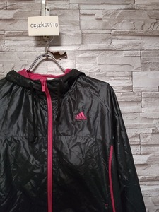 women's F528 adidas アディダス climaproof クライマプルーフ ウインドブレーカー パーカー ジャケット L ブラック