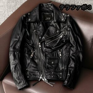 レザージャケット 上品　定番　本革 牛革　ライダースジャケット ン バイクジャケット 　革ジャン S～6XL