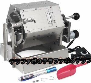 電動焙煎機 直火式 小型焙煎機 コーヒー豆ロースター ドラムタイプ 温度計付き ステンレス鋼 業務用 家庭用 5L