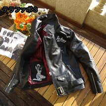 羊革 レザージャケット 本革 ライダース メンズファッション 革ジャン アメカジ 植鞣し羊革 Ｌ～3XL_画像3