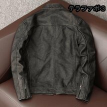 レザージャケット 牛革 シングルライダース 本革 革ジャン カウハイド カーコート バイクジャケット メンズファッション■_画像2