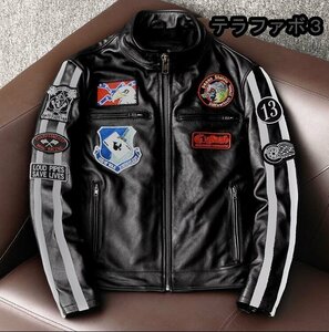 欧米スタイルレザーレザージャケットメンズレザージャケットピュア牛革バイカートレンドバイカージャケットS～4 XL