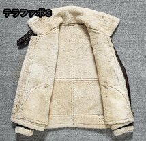 冬 フライトジャケット ムートン コート　羊革 毛皮一体　B3 シープスキン 本革 防寒服 ラムレザー 天然革 S～5XL_画像4