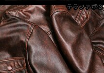 牛革本革レザージャケットメンズオートバイヴィンテージレザージャケットコートS～6XL_画像7