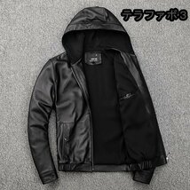 人気新品 秀逸なデザイン 柔らか 上質羊革 本革 メンズ レザー ジャケット ライダース お洒落 革ジャン サイズ選択2XL_画像4