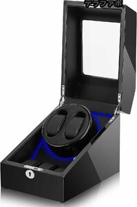  winding machine watch Winder piano painting LED light attaching automatic machine clock to coil watch box ( black )