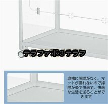 ハムスター ケージ キャスター付き 360度回転 800mm メタル製 クリア 2つ扉 透明 水槽タイプ 耐久性 組み立て簡単 飼育ケージ_画像8