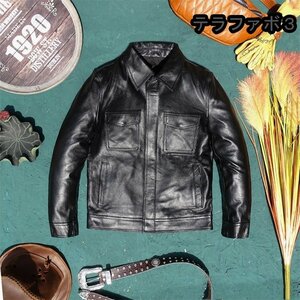 プレミアム ナッパ 新品 メンズ レザージャケット 革ジャン 上質 ライダース 牛革 トップレイヤー 本革 細身 designer M~4XL 黒