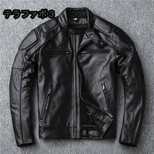 人気商品 レザージャケット 革ジャン ライダース バイクジャケット カウハイド 牛革本革 スカル柄 夜間反射効果 ライナー取り外し可 S～4XL