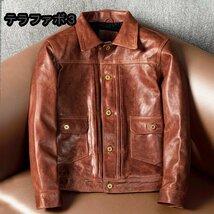 レザージャケット メンズ 　アメカジ　品質の高い　格好良い　秋冬　牛革　本革　革ジャンＳ～5XL_画像1