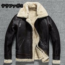 冬 フライトジャケット ムートン コート　羊革 毛皮一体　B3 シープスキン 本革 防寒服 ラムレザー 天然革 S～5XL_画像1