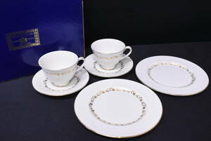  Britain made /ROYAL DOULTON/ Royal Doulton /FAIRFAX/feafaks/ cup & saucer & plate / gold paint / pair /TJE1219