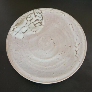  Hagi . Shibuya mud poetry circle plate Φ14 approximately cm unused small plate (af06)