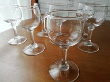 アンティーク ミニワイングラス 7客 シンプル 食前酒 シェリーグラス リキュールグラス ビンテージ mini wine glass 送料込み_画像1