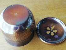 銅製 茶こぼし 茶殻入れ こぼし 槌目 茶道具 銘入り 送料込み_画像4