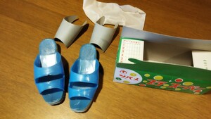 昭和レトロ ツバメプラスーパー デッドストック 箱付き サンダル 靴 スリッパ 子供用 当時物 コバルトブルー 17cm ベビーサンダル