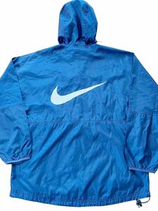 ●●vintage 90's old NIKE オールドナイキ ビッグスウォッシュ POアノラックパーカー M 紺ネービー●●