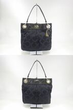 x3I043Z1 COACH コーチ 14579 マディソンオプアートヒッピー サテンキャンバス 2WAY ショルダー ハンドバッグ ブラック系_画像3