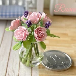 Rumon☆新商品☆ミニチュア 薔薇&ガラス花瓶_2の画像4