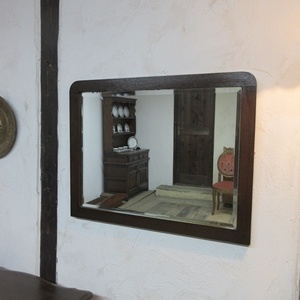 イギリス アンティーク 家具 ウォールミラー 壁付け鏡 店舗什器 木製 オーク 英国 MIRROR 6490c
