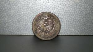 2銭銅貨 明治6年 竜図 角ウロコ 2SEN 二銭 【1873 大日本 古銭 旧貨幣 コイン メダル ヴィンテージ アンティーク コレクション 特年