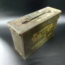 スチール製 ステンシル 弾薬箱 AMMO BOX 7.62 アーモ缶 アンモ缶 M60機関銃_画像2