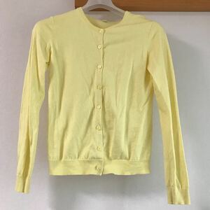 【中古】UNIQLO ユニクロ UVカットスーピマコットンクルーネックカーディガン（長袖）