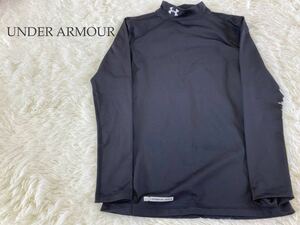 ★美品★ アンダーアーマー UNDER ARMOUR ハイカット アンダーシャツ 厚手 冬用 野球 サッカー 黒 ブラック SMサイズ Sサイズ相当