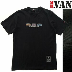 新品 MR.VAN ミスターヴァン 2023春夏 新作 クラシックバス 半袖 Tシャツ M 黒 【va1732032_99】 メンズ カットソー プリント コットン