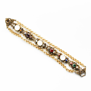 Vintage　1950s'　　multicolor　rhinestone　bracelet