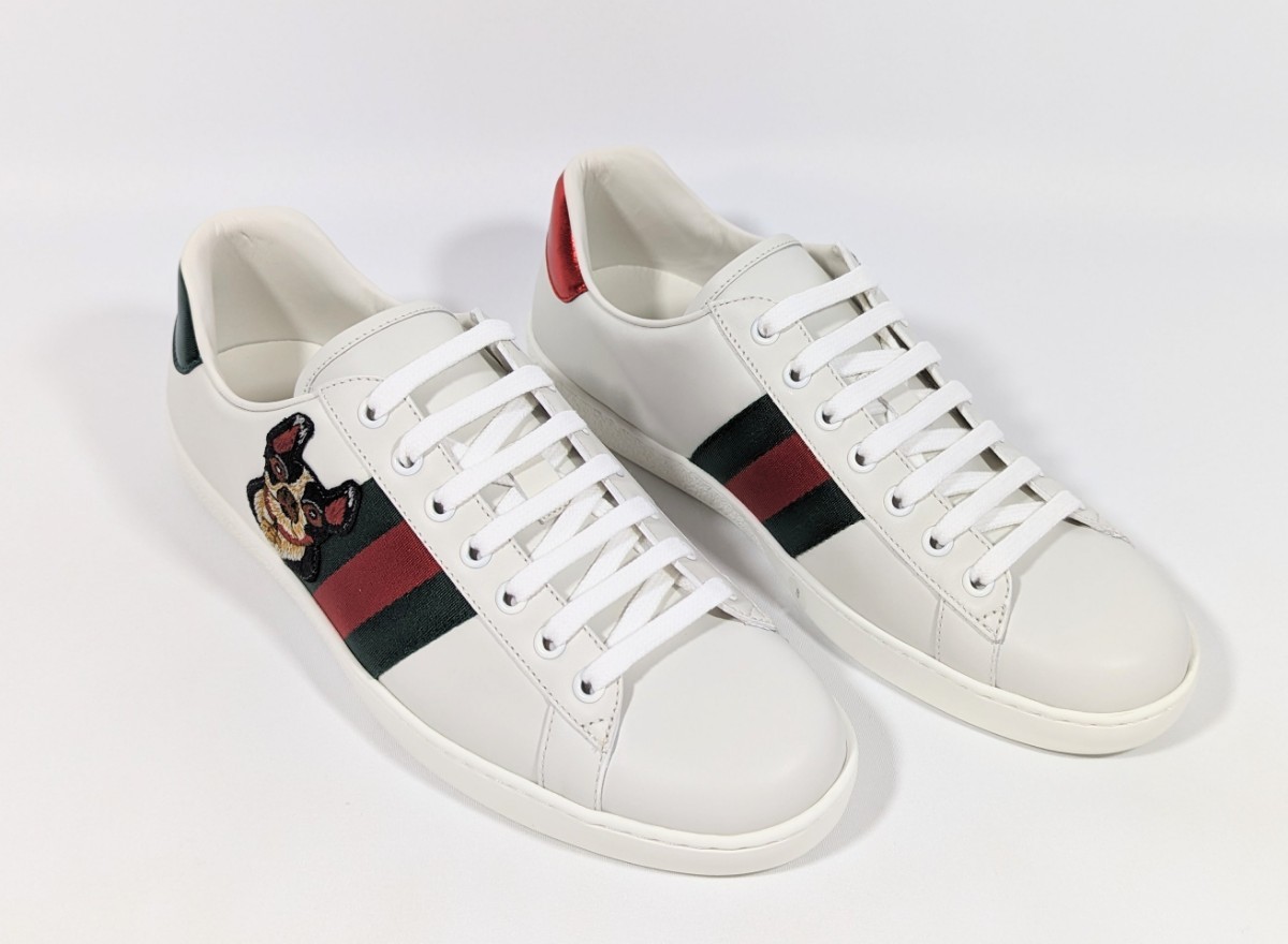 GUCCI/グッチ エンブロイダリー付き 蜂/ビー レザー ローカット