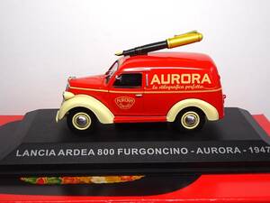 クリヤケースにクラック有り　1/43 IXO ランチャ Ardea 800 アウロラ万年筆 宣伝車 Aurora 1947　