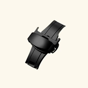 【ブラック】14mm Dバックル ステンレス 時計用 尾錠 バックル 腕時計バンド交換用 プッシュ式 留め具 時計部品 革ベルト交換用 