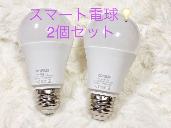 【廃盤＊レア】LEDスマート電球 2個セット★調光調色が自由自在！便利なタイマー機能つき！