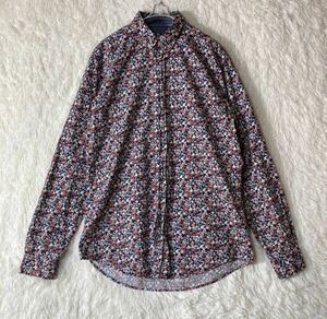 【アパレル】☆美品☆ ZARA ザラ 総柄 ボタニカル 花柄 ボタンダウンシャツ L メンズ 人気 おしゃれ 古着