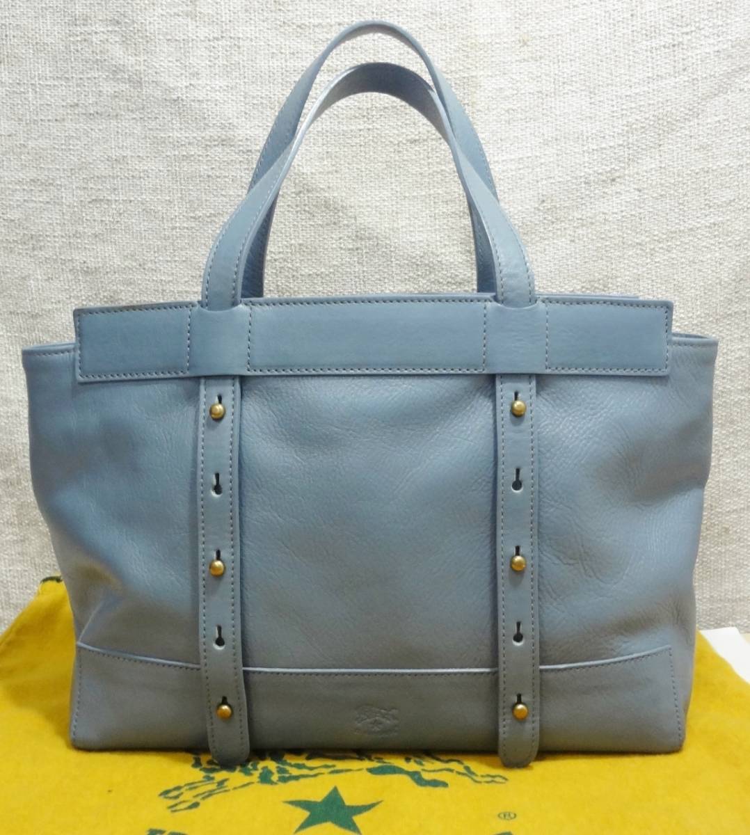 美品】イルビゾンテ キャンパス×レザー トートバッグ 肩がけ可 カーキ
