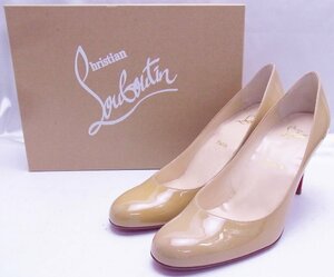 Christian Louboutin クリスチャンルブタン☆MISS GENA ヌード エナメル パンプス サイズ37 1/2(24～24.5cm)☆ほぼ未使用品☆Z0930202