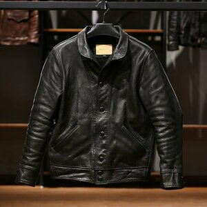 レザージャケット メンズ アメカジ　バイクジャケット品質の高い　柔らかい羊革　本革　革ジャンＭ～4XL ブラウン