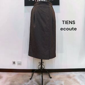 TIENSecoute ミモレ丈スカート グレー 金金具 落ち着きスカート