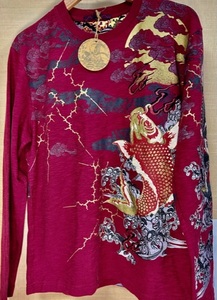 鯉のぼり　和柄 刺繍 カットソー 新品Lサイズ