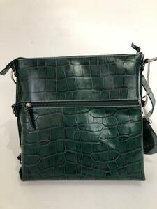 HB8360 shoulder bag book@ cow leather Pas case attaching bag bag green unused goods cow leather 